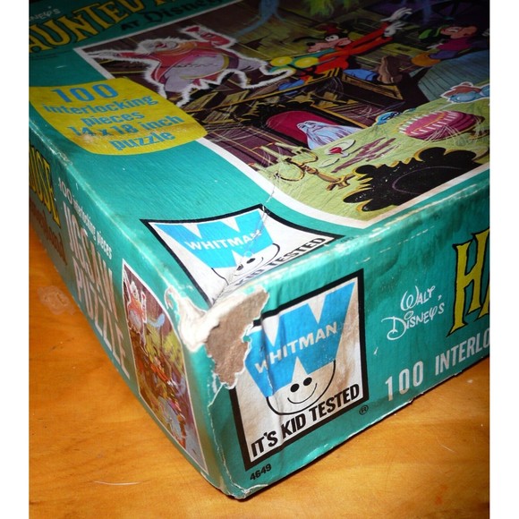 VTG Walt Disney Haunted House At Disneyland Jigsaw Puzzle Complete Mansion RARE - Picture 8 of 16